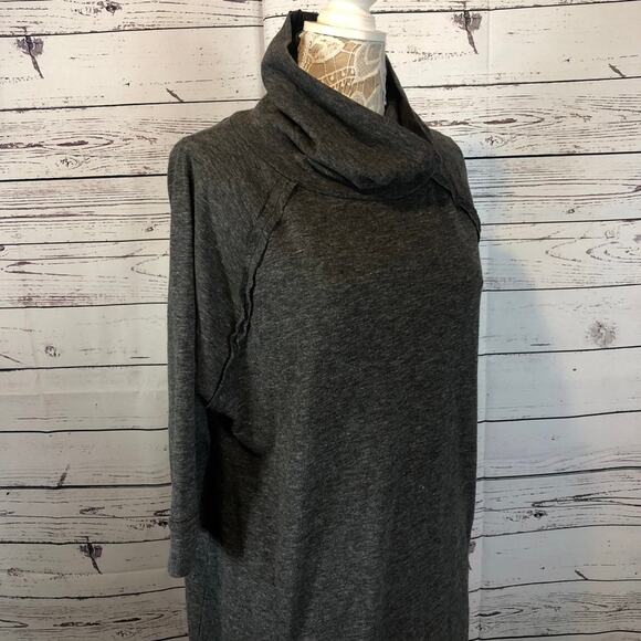 Anthropology ANAMA turtleneck gray high low sweater dress size large - Picture 2 of 12
